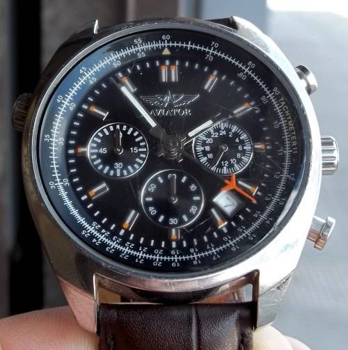 *CRAZY R1 START* AVIATOR Chronograph men's watch