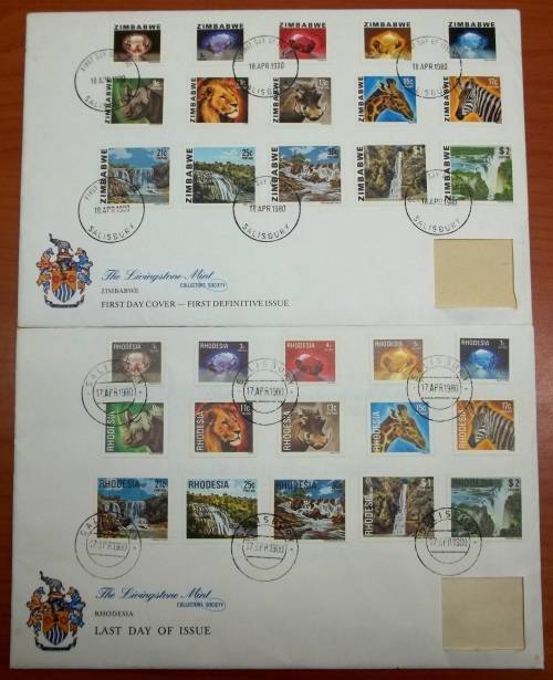 *CRAZY R1 START* 1980 First & Last Day Covers,  Rhodesia - Zimbabwe