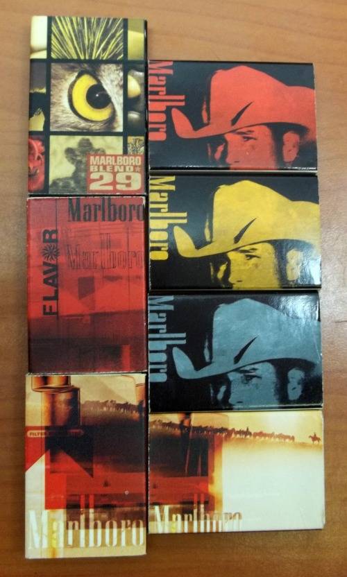 *CRAZY R1 START* Set of 7 Marlboro match boxes