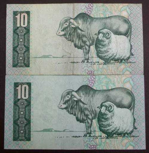 *CRAZY R1 START* 2x SA 10 Rand mid 1980's - Alpha/Numeral Prefix
