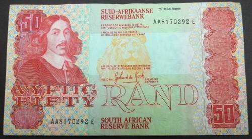 *CRAZY R1 START* SA 50 Rand 1984 - AA Prefix