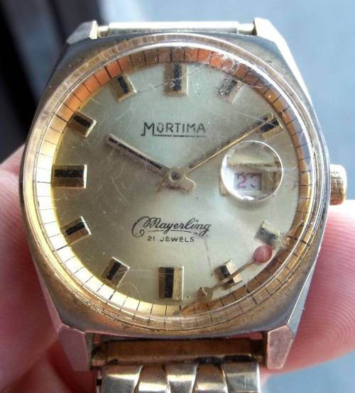 *CRAZY R1 START* 1970's MORTINA Mayerling 21 Jewels manual wind gents watch - for Restoration/Spares