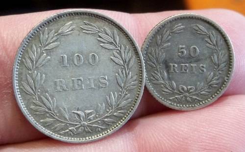*CRAZY R1 START* Portugal 50 and 100 Reis 1889 - Nice condition