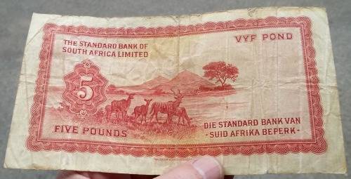 *CRAZY R1 START* SWA Standard Bank 5 Pounds 1958 - *SCARCE*