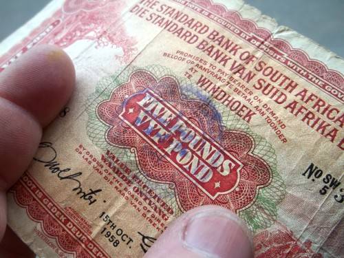 *CRAZY R1 START* SWA Standard Bank 5 Pounds 1958 - *SCARCE*