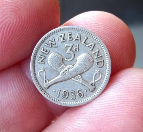 *CRAZY R1 START* New Zealand 3 Pence 1936 - Nice condition