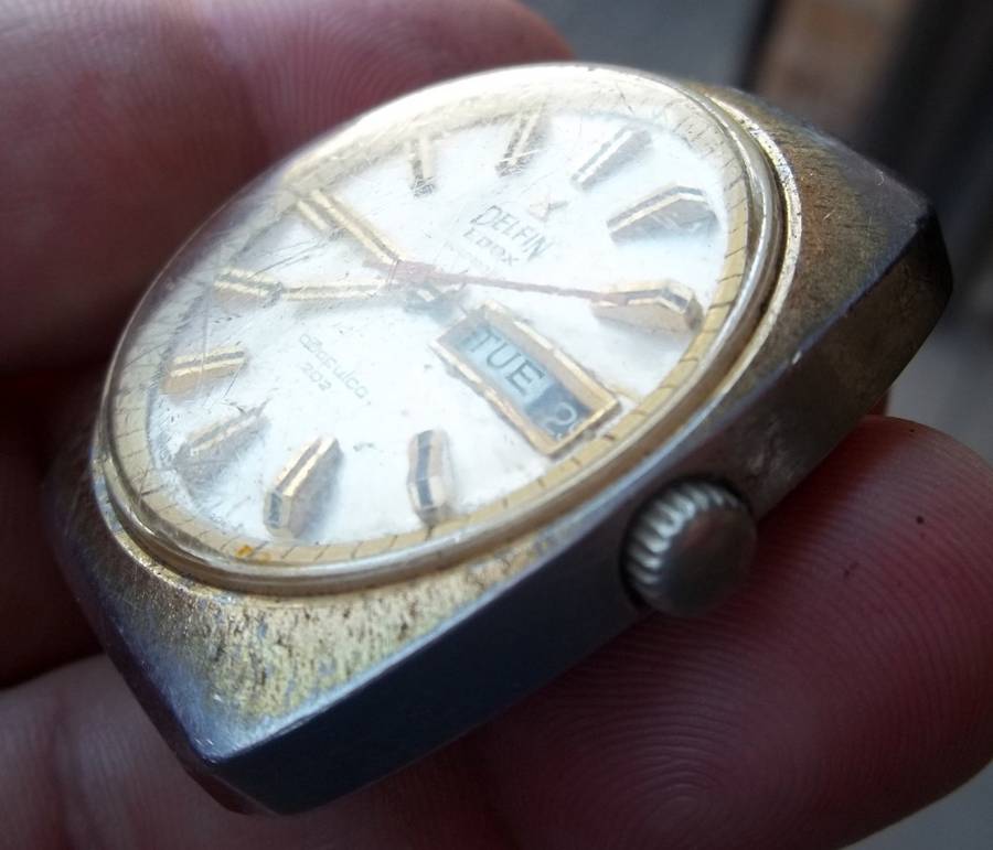 *CRAZY R1 START* DELFIN Edox Acapulco 202 automatic men`s watch - For Restoration/Partly Working