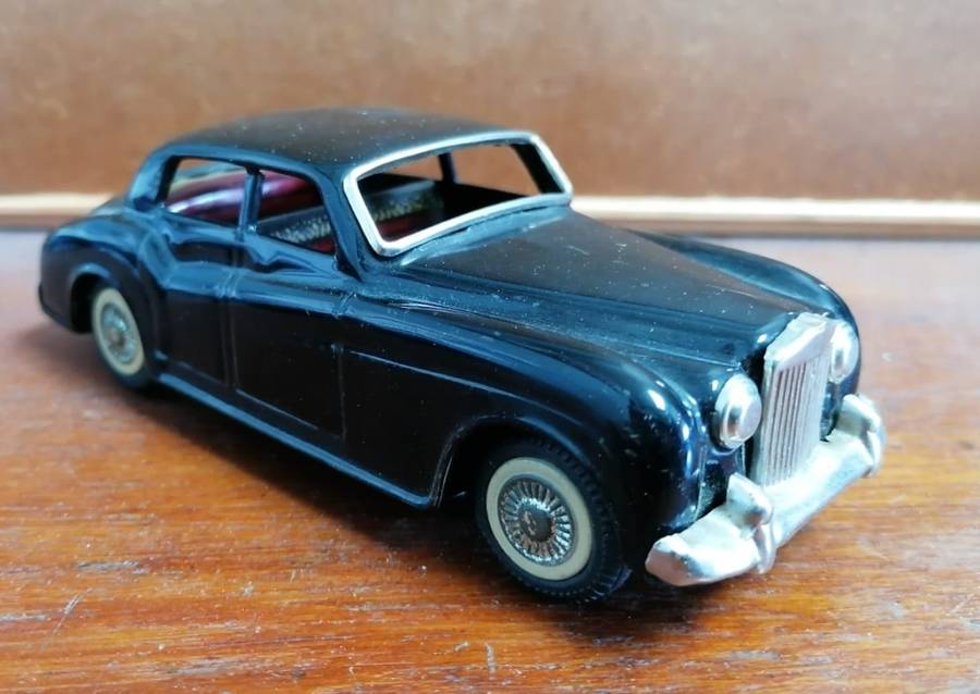 Vintage Rolls Royce Black Tin Litho Friction Car