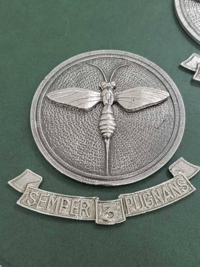 SAAF 3 Squadron Metal Badge - Diameter 73mm