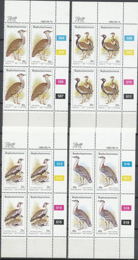 Bop 1983 birds of the velds control blocks of 4
