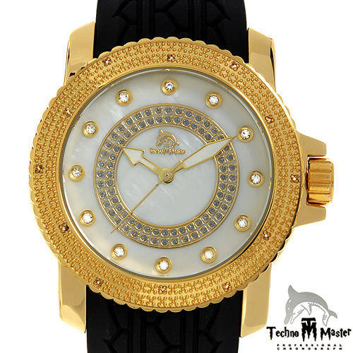 TECHNO MASTER Brand New Gentlemens Watch With Precious Stones - Genuine Crystals, Diamonds