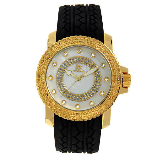 TECHNO MASTER Brand New Gentlemens Watch With Precious Stones - Genuine Crystals, Diamonds and Mother of pearls with interchangeable Straps   