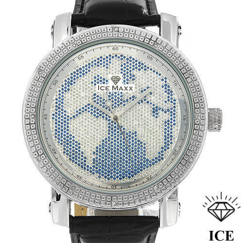 ICE MAXX Brand New Gentlemens Leather Watch With Genuine Diamonds