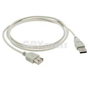 Female USB to Male USB Extending Cable Adapter 4.5 Feet White