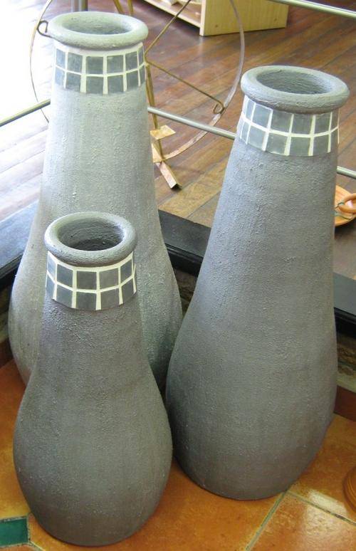 Tall Outdoor/Indoor Vase Pots. Terra Cotta - No Cement.