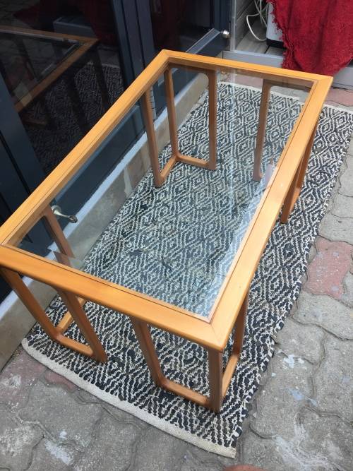 STUNNING ARTDECO BEECH WOOD COFFEE TABLE