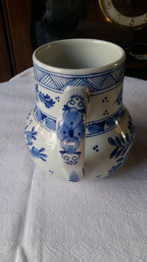 Rare Vintage Delft pint jug - signed by artist dating from 1879