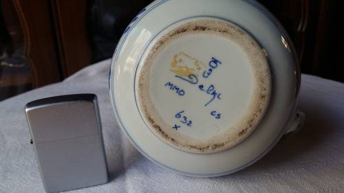 Rare Vintage Delft pint jug - signed by artist dating from 1879