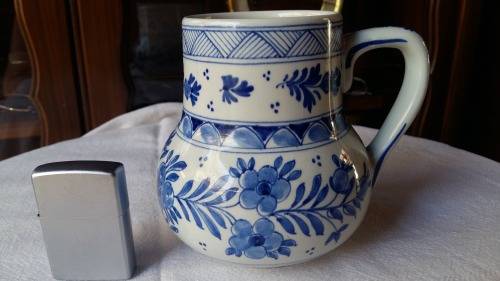 Rare Vintage Delft pint jug - signed by artist dating from 1879