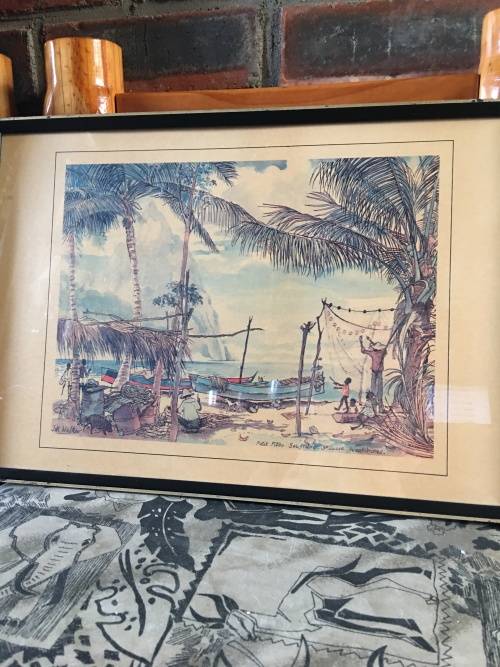 Stunning Framed water color by renowned artist Jill Walker "Petit Piton" St Lucia West Indies