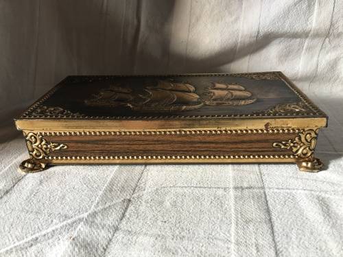 STUNNING BRONZED CIGAR TIN