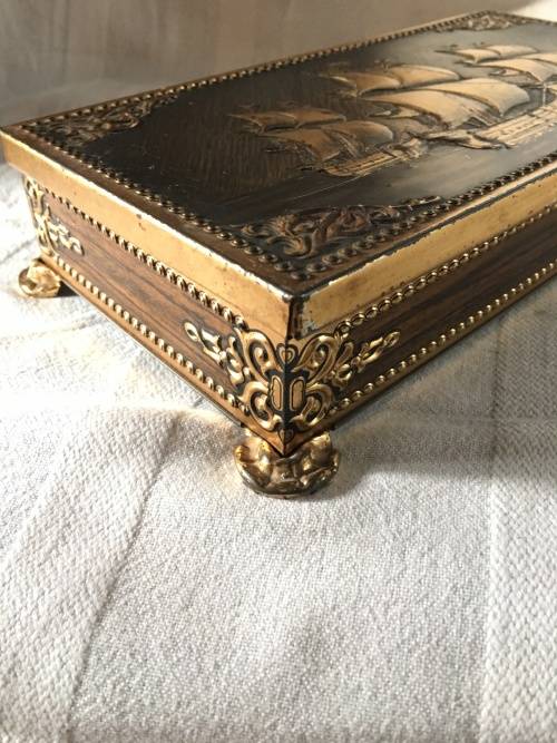 STUNNING BRONZED CIGAR TIN