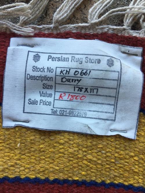 GORGEOUS HANDMADE GENUINE TRIBAL INDIAN DHURRIE KELIM CARPET - 1800 x 1155mm