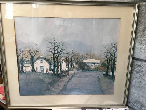 WOW !!! A stunning large framed landscape print signed by Mel Brigg 1980