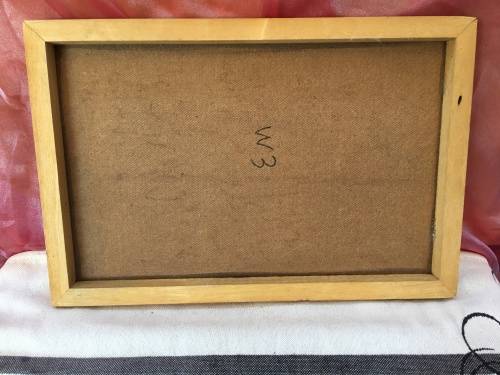 WOW !!! AN OLD PRINT ON BLOCK BOARD "The Schreuder house kitchen" signed