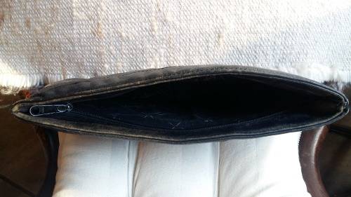 Vintage Genuine leather black clutch hand purse.