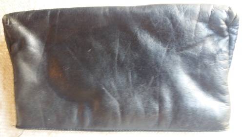 Vintage Genuine leather black clutch hand purse.