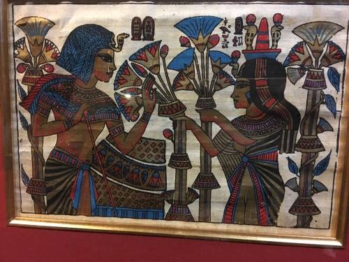 WOW !!! STUNNING FRAMED EGYPTIAN PAINTING ON PAPYRUS  500 X 400mm