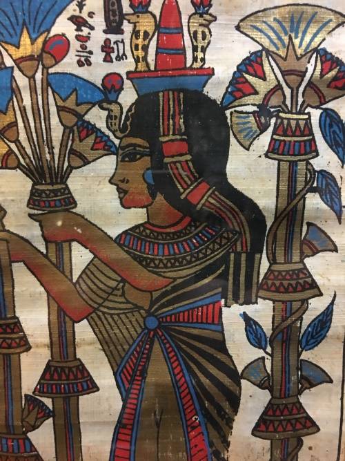 WOW !!! STUNNING FRAMED EGYPTIAN PAINTING ON PAPYRUS  500 X 400mm