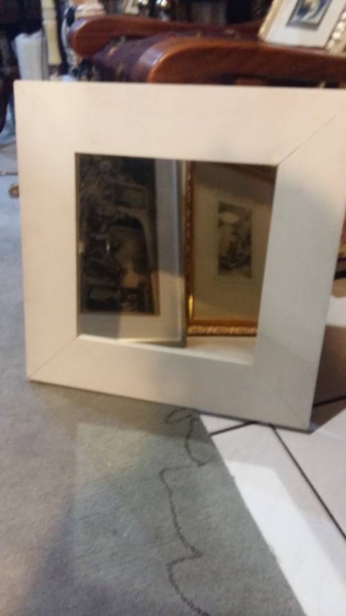 Lovely Beach style shabby chick white washed wooden mirror. 52 cm x 52 cm