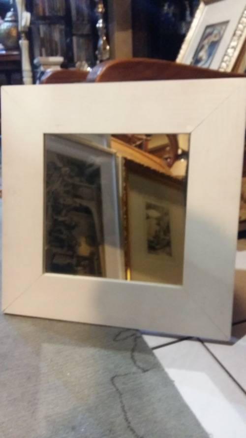 Lovely Beach style shabby chick white washed wooden mirror. 52 cm x 52 cm