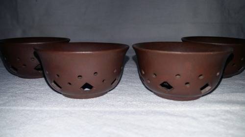 Highly Collectible Yixing Chinese vintage clay Tea Cups. Cool Touch