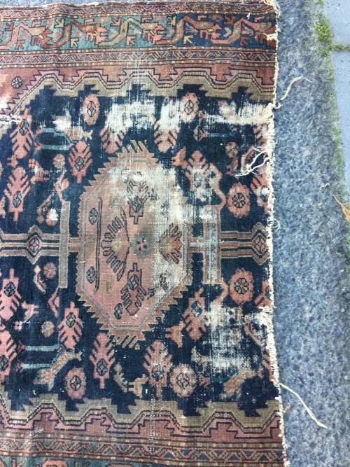 VERY WELL WORN AGED AND FATIGUED PERSIAN CARPET 1800 X 1240mm