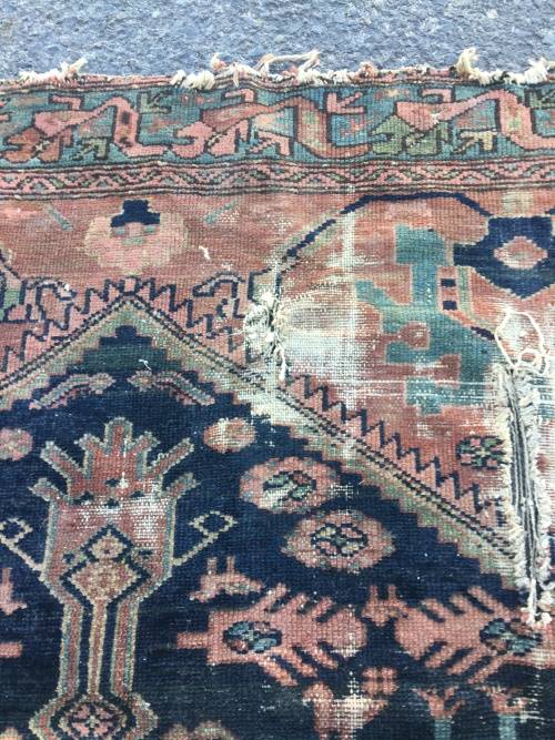 VERY WELL WORN AGED AND FATIGUED PERSIAN CARPET 1800 X 1240mm