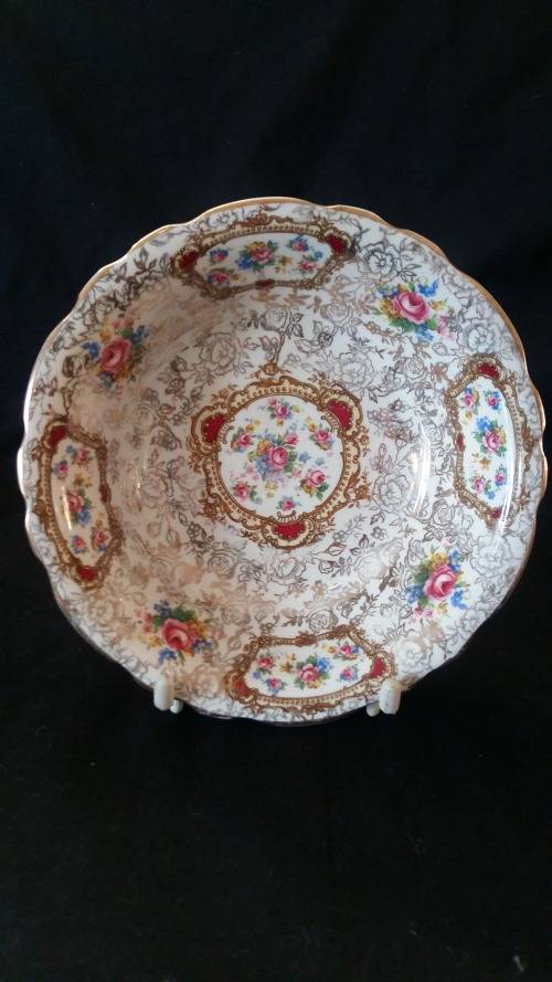 Beautiful Vintage James Kent Longton Pompadour Reg: No 846345 Porridge Bowl. No 6