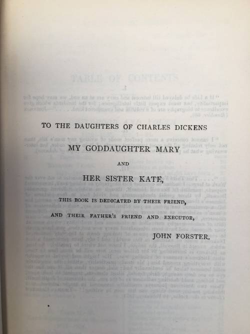 STUNNING ANTIQUE BOOK "THE LIFE OF CHARLES DICKENS" BY JOHN FORSTER DATED AS A GIFT IN 1911