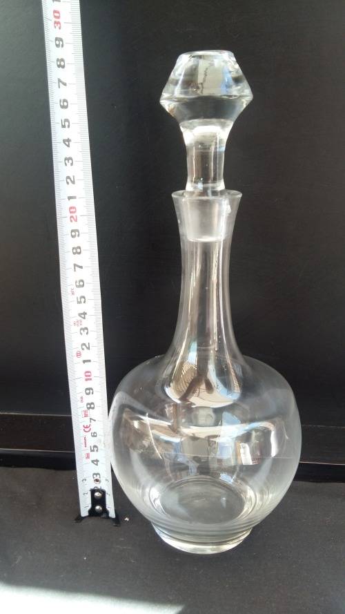 Beautiful Vintage Fine Fluted  Glass Decanter with beautiful heavy glass stopper