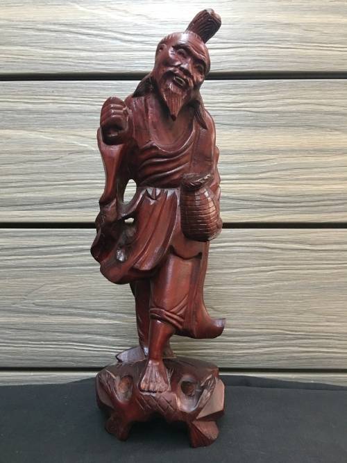 WOW !!!! ABSOLUTELY AMAZING ROSEWOOD CARVED CHINESE STATUE OF ONE OF THE 8 IMMORTALS