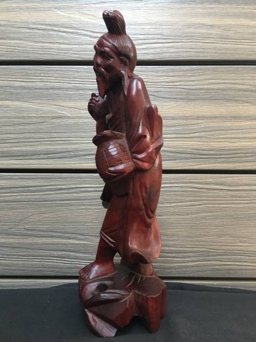 WOW !!!! ABSOLUTELY AMAZING ROSEWOOD CARVED CHINESE STATUE OF ONE OF THE 8 IMMORTALS