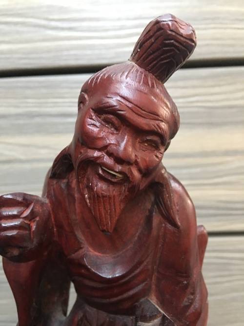 WOW !!!! ABSOLUTELY AMAZING ROSEWOOD CARVED CHINESE STATUE OF ONE OF THE 8 IMMORTALS