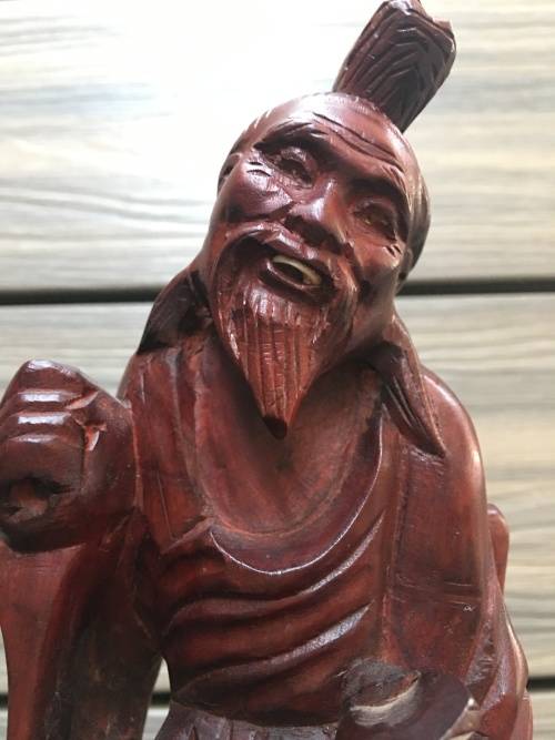 WOW !!!! ABSOLUTELY AMAZING ROSEWOOD CARVED CHINESE STATUE OF ONE OF THE 8 IMMORTALS