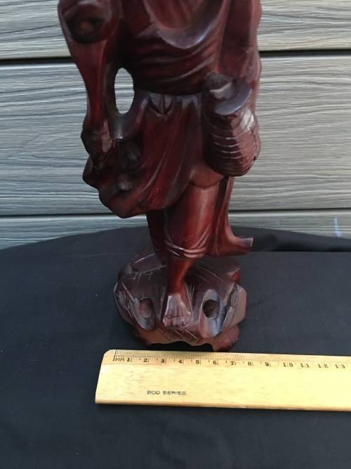 WOW !!!! ABSOLUTELY AMAZING ROSEWOOD CARVED CHINESE STATUE OF ONE OF THE 8 IMMORTALS