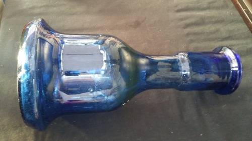 Beautiful 32 cm Tall Blue thick Glass Bottle/Vase