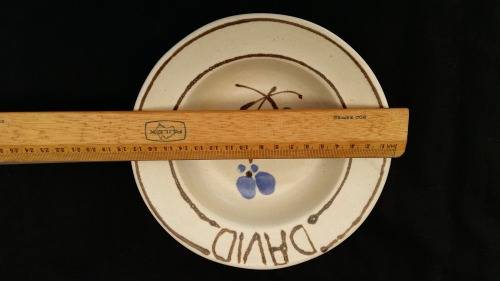 Beautiful Vintage Hamburger Pottery Grahamstown Blue Flower Breakfast Bowl  "David"