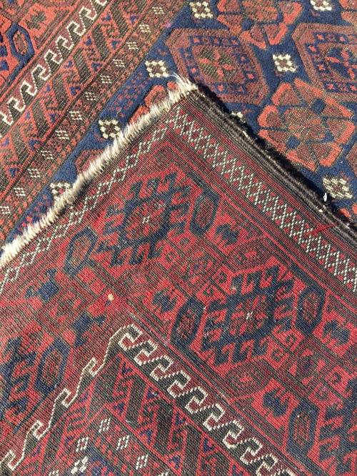 STUNNING ANTIQUE NICELY WORN PURE WOOL HAND KNOTTED BALUCHISTAN PERSIAN CARPET  2200 X 1200mm