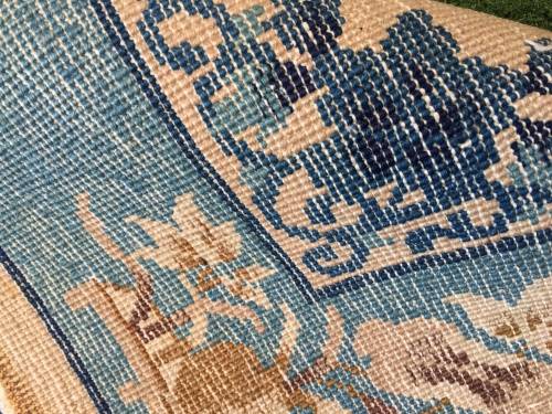 WOW !!!! STUNNING NICELY WORN CHINESE PURE WOOL HAND KNOTTED PERSIAN CARPET 1500 X 750mm